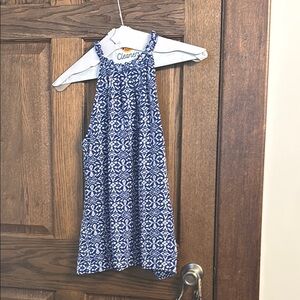 Blue and White Patterned Dress